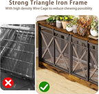 COZPAW 78 Inch Double Dog Crate Furniture, Extra Large Dog Kennel Indoor for Medium Large 2 Dogs, Heavy Duty Dog Cage Chew-Resistant Steel and Wooden Pet House with Removable Divider (Brown)