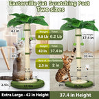 Cat Scratching Post, 37.4 Inch Tall Scratching Posts for Indoor Cats, Sisal Rope Scratching Post with Hanging Ball, Cat Scratcher Post for Large Cat & Kitten with Feather Toy