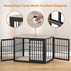 42 Inch Heavy Duty Dog Crate Furniture for Large and Medium Dogs, Decorative Pet House End Table, Wooden Cage Kennel Furniture Indoor, Grey
