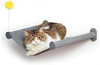 SVD.PET Wall Mounted Cat Hammock with Cat Toy, Easy-to-insall Cat Wall Shelf with Soft Pad on This Premium Kitty Furniture, Modern Design. Easily Supports up to 40 lbs (Easy-Install, Dark Grey)