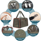 Petsfit Expandable Cat Carrier Dog Carriers,Airline Approved Soft-Sided Portable Pet Travel Washable Carrier for Kittens,Puppies,Removable Soft Plush mat and Pockets,Locking Safety Zippers