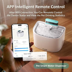 PET LAYSON Pumpless Cat Water Fountain, App Remote Control Smart Cordless Rechargeable Battery Operated, 3.6L/122oz 2.4G Wi-Fi Dog Water Dispenser, 2 Filters,2 Nozzles(Black, M1 Pro)