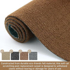 Cat Scratching Climbing Carpet Mat, Self-Adhesive Trimmable Anti Cat Scratcher Couch Furniture Protector from Cat Claws, Cat Post Covered Pad Replacement for DIY Cat Tree (Brown, 15.8" x 79")