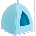 Cat House - Indoor Bed with Removable Foam Cushion - Pet Tent for Puppies, Rabbits, Guinea Pigs, Hedgehogs, and Other Small Animals by PETMAKER (Blue)