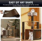 2Pack Total 78.7"x15.8" Cat Scratch Mat for Cat Couch Furniture and Wall Protector | Trimmable Self-Adhesive Carpet Climb Cat Scratcher for Covering Cat Tower and Replacement Pads (Brown)