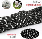 Rypet Reflective Cat Long Leash - 15 FT Escape Proof Walking Leads Yard Long Lead Durable Safe Personalized Extender Leash Traning Play Outdoor for Kitten, Puppy, Rabbit and Small Animals