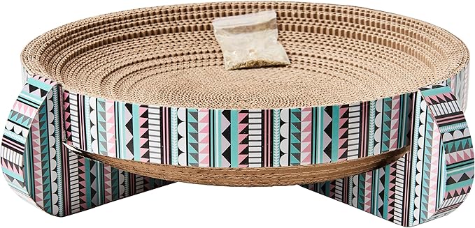 Corrugated Cardboard Cat Scratcher / 14" Nest/with Catnip and Silver Vine