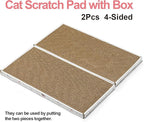 Cat Scratcher Cardboard with Box Durable Corrugate Scratching Kitty Sofa Lounge Bed Reversible Catnip Included for Indoor Cats, Scratching Pad, Can be Assembled, Double-Sided Design, Large (Box,2pcs)