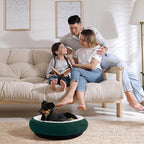 Love's cabin Round Donut Cat and Dog Cushion Bed, 20in Pet Bed for Cats or Small Dogs, Anti-Slip & Water-Resistant Bottom, Super Soft Durable Fabric Pet Beds, Washable Luxury Cat & Dog Bed Green
