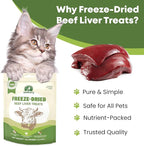 Freeze Dried Beef Liver Treats for Dogs & Cats, High Protein, Single Ingredient, Grain Free Dog Liver Treats, Healthy Training Snacks, Freeze Dried Liver for Dogs, 150g (5.3oz)