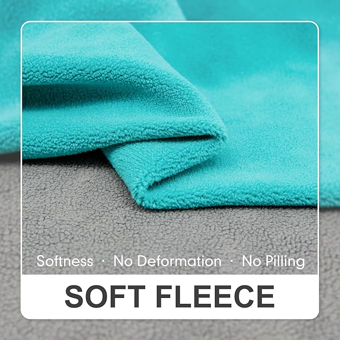 cyeollo 2 Pack Fleece Dog Sweater Stretchy Reflective Stripe Sweatshirt Pet Clothes Lightweight Dog Sweaters for Small Dogs Boy, Teal & Grey XL