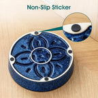 vancasso Ceramic Slow Feeder Dog Bowls, Puzzle Dog Food Bowls with Floral Maze, Anti -Slip Pet Food Dish for Medium Breed, 1.5 Cups, Blue