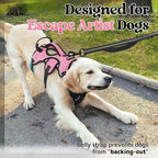 rabbitgoo Escape Proof Dog Harness Large Dogs, Soft Padded Full Body Pet Harness, Reflective Adjustable No Pull Vest with Lift Handle and Leash Clip for Walking Hiking, Light Pink, XL