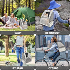 Cat Backpack Carrier,Pet Carrier Airline Approved for Small Dog Cat Puppy Kitten Bunny,Ventilated Mesh Design Animal Backpack for Hiking Camping Travel Bag (Creamy White)