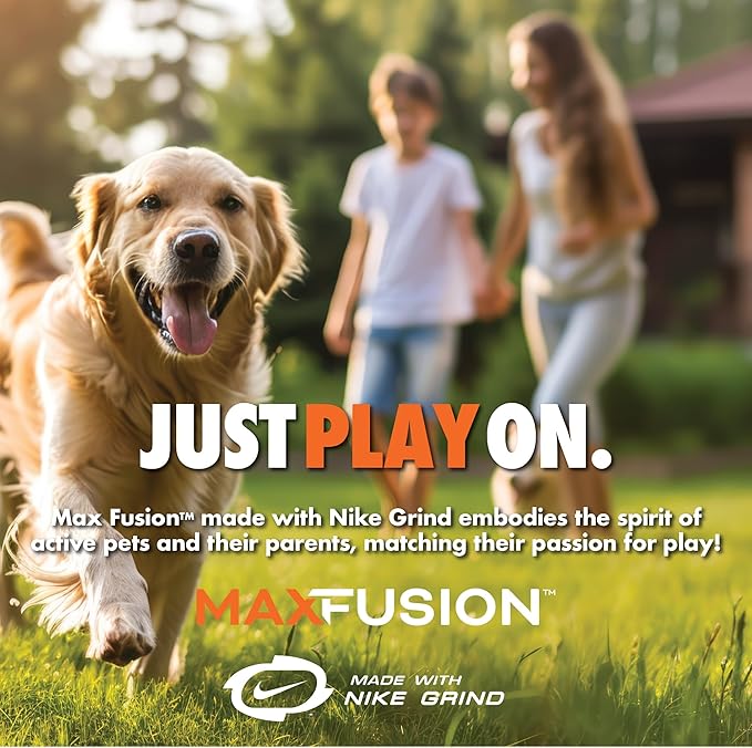 Max Fusion Made with Nike Grind, Arlee Cannon Treat Dispensing Dog Toy for All Dogs, Treat Dispenser, Durable Treat Toys, Natural Rubber Chew Toy, Medium, Orange, 1 Count