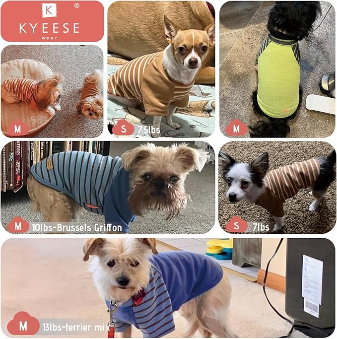 KYEESE 3Pack Dog Sweater Comfy Cat Clothes Lightweight Cat Sweaters Pullover Puppy Fleece Sweater Pet Coat with Sleeves Soft Dogs Sweatshirt Stretchy Dog Sweaters for Small Dogs Girl for Cold Weather