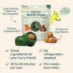 WOOF Pupsicle Chicken Refill Pops, Delicious Long Lasting Dog Treats, Wholesome Ingedients, Pre-Made Large Pupsicle Refills Pops- for Dogs 25-75 lbs - 7 Count