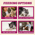 Wellix Freeze-Dried Cat Treats for Dog&Cat - Triberry Cat&Dog Yogurt Treats with Chicken Flavor Fruits - Probiotics Digestive&Immune Health Cats&Dogs Food Toppers 4.23oz