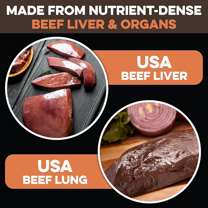 BRUTUS & BARNABY Dehydrated Lung Dog & Cat Treats, 10oz – USA Organ Meat Stick (Beef & Turkey Lung, Liver), High Protein Pet Snack