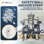 Extra Large 80-Inch Tall Cat Tree w/Widened Perch for Large Cats, Big Cat Tower Indoor, Modern Multi-Level Activity Tower with Scratching Posts, Condos, Baskets, Hammock, Scratching Ramps