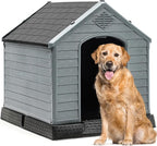 YITAHOME Large Plastic Dog House Outdoor Indoor Doghouse Puppy Shelter Water Resistant Easy Assembly Sturdy Dog Kennel with Air Vents and Elevated Floor