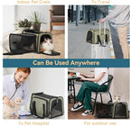 Petsfit Top Load Expandable Dog Carrier for Small Dog, Medium Cat, Or 2 Small Cats with Comfy Pad, Escape Proof, Easy Storage, Washable, Fit for Vet Visit and Outdoor, 19"X12" X12", Green