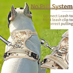 HEELE Dog Harness, No Pull Adjustable Padded Reflective Harness for Small Medium Large Dogs with Handle for Walking Training,Camo Tan, L