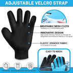 Upgrade Pet Grooming Gloves, Grooming Gloves for Dogs, Cats, Rabbits & Horses with Long and Short Hair, Efficient Pets Hair Remover Mittens - 1 Pair (Sky Blue)