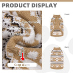KOOLTAIL Cable Knit Dog Sweater Turtleneck, Cold Weather Pullover Classic Knitwear, Cute Paws Pattern Thick Warm Winter Pet Clothes, Dog Christmas Sweater for Small Medium Large Dogs Cats, Khaki S