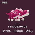 fabdog Floppies Plush Dog Toy - Cute & Durable Squeaky Dog Toys - Best Squeak Toy for Puppies and All Breeds | Ideal Pet Gift| Small Stegosaurus