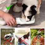 Portable Dog Water Bottle - Foldable Dog Water Dispenser | Leak Proof & Food Grade Plastic Travel | Pet Water Bottle for Cat Outdoor Walking Hiking Travel（US） (White, 12oz)