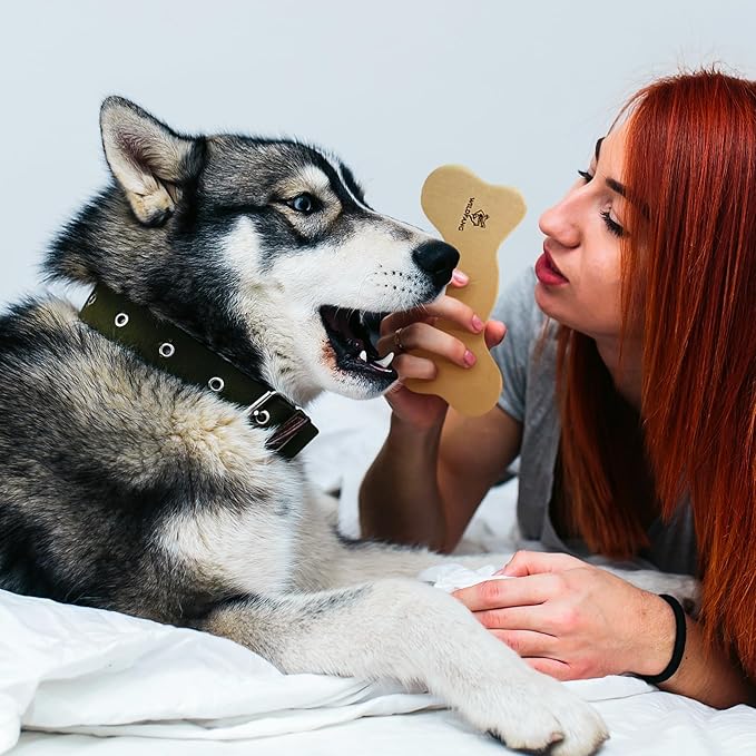 Wildfang® Leather Dog Toy, Large - Leather Bone for Teething Dog, Dental Toys for Puppies, Training for Chewing Muscles, Puppy Chew Bones for Light or Medium Chewers (for Dogs Over 33 lbs), Pack of 1