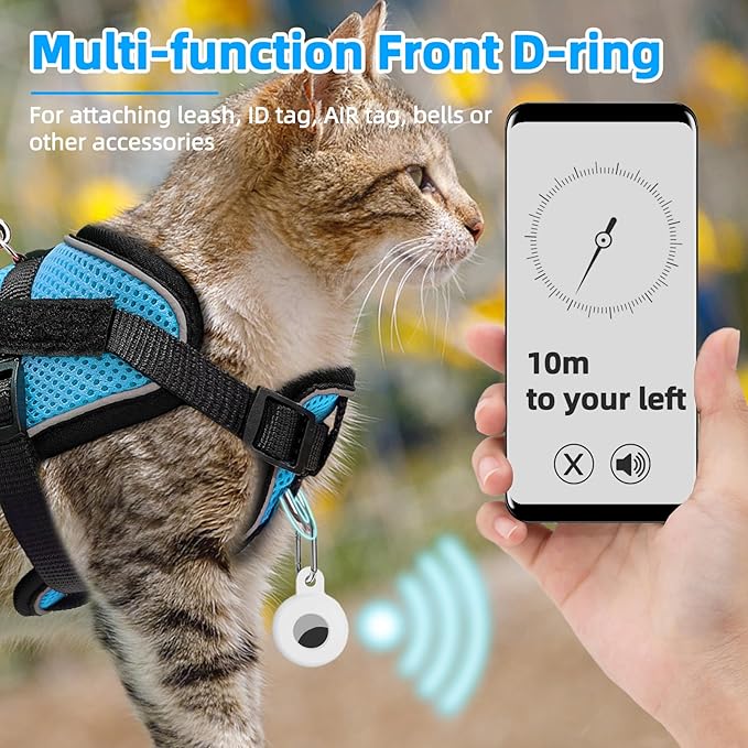 PUPTECK Cat Harness and Leash Set Escape Proof, Adjustable Reflective Kitten Jacket Easy Control, Pet Vest Harness for Cats Small Dogs Puppies Walking and Travel