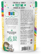 Weruva B.F.F. OMG - Best Feline Friend Oh My Gravy!, Chicken & Turkey Text Me with Chicken & Turkey in Gravy, 2.8oz Pouch (Pack of 12)