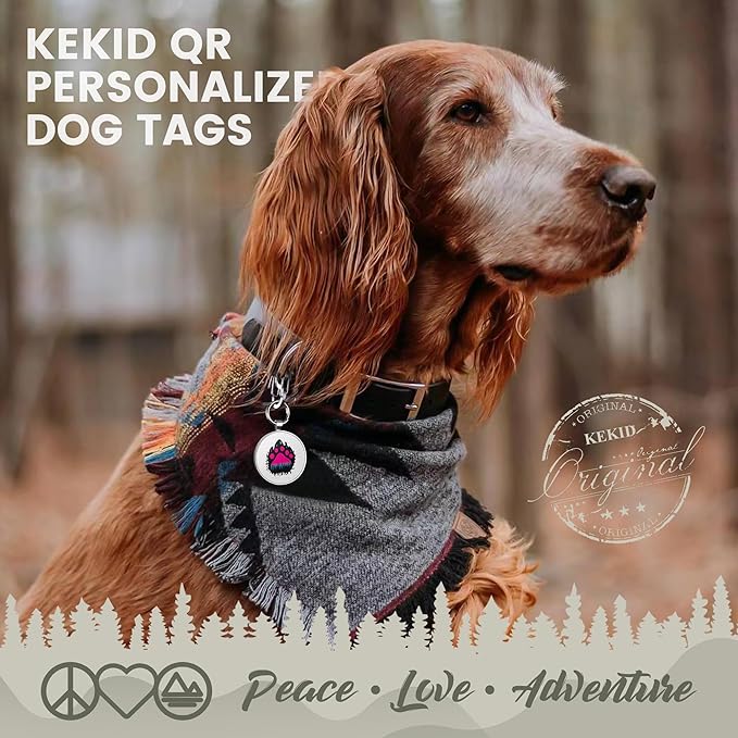 Personalized Dog Tags with QR Code - Custom Dog Name Tags, Smart Pet ID Tags, Free Online Scan for Instant Pet Location Alert Email