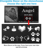 Custom Engraved Dog Memorial Stone - Durable Black Granite Pet Grave Marker with Photo, Personalized Pet Loss Gift for Dogs, Cats - Memorial Plaque for Garden or Indoor Use