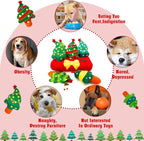 Christmas Hide and Seek Dog Toys, Squeaky Interactive Puzzle Dog Toys for Boredom and Stimulation, Dog Enrichment Toys for Small and Medium Dogs (Christmas Trees, Pack of 6)