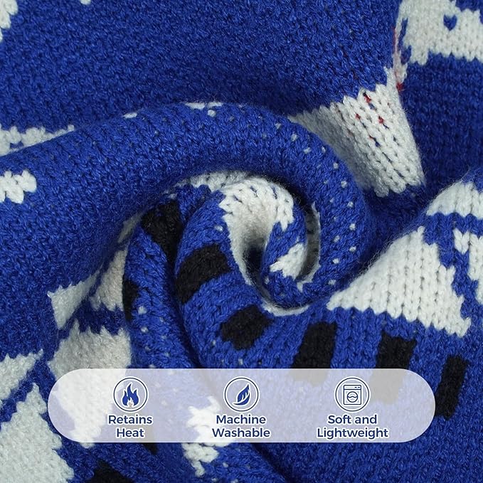 Ultra-Soft & Stretchy Turtleneck Dachshund Sweater, Fall Pullover Knitted Dachshunds Sweaters, Medium Weiner Dog Clothes for Girls Boys, Winter Christmas Puppy Costume for Male Female Dogs (Blue, M)