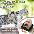 PUPTECK Cat Harness and Leash Set Escape Proof for Walking, Breathable Mash Vest Adjustable Harness for Cats Puppy Small Animals, Reflective at Night, Camouflage Small