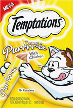 Temptations Creamy Puree Squeezable Lickable Wet Cat Treat with Chicken, 0.42 oz. Tubes, 16 Count