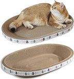 2 Pack Extra Large Cat Scratcher Cardboard, Oval Scratcher Bed Cat Scratch Bowl, Scratching Lounge Couch Round Shaped Nest for Indoor Cats Furniture Protector