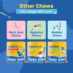 Happy Paws Dental Chews for Dogs, Spearmint Flavor Soft Chews with Coconut Oil, Enzyme Blend, Spirulina, Sea Kelp & P-6 Probiotics, Supports Oral Hygiene, Fresh Breath & Digestive Health, 100 Count