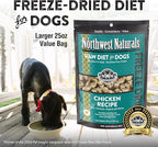 Northwest Naturals Freeze-Dried Chicken Dog Food - Bite-Sized Nuggets - Grain-Free, High-Protein, Raw Diet, Human-Grade Ingredients, All Natural, Healthy & Nutritious, Proudly Made in USA, 25 Oz