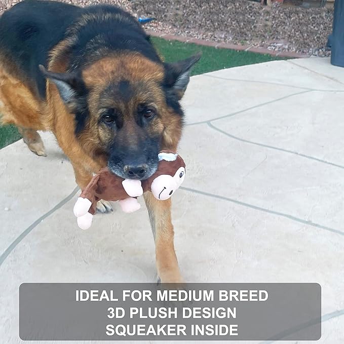 Jalousie Multipack Dog Squeaky Toys Strong Almost Indestructible, with Added Liner for Longer Play Dog Chew Toys (Medium Breeds - 5 Pack Dotted)