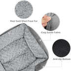 INVENHO Large Dog Bed Rectangle Washable Orthopedic Soft Calming Sleeping Durable Pet Cuddler with Anti-Slip Bottom