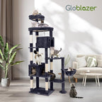 Globlazer Giant Cat Tree, 83 inch Cat Tree for Indoor Cats Large Adult, XXL Cat Tower with 9 Scratching Posts for 20lb+ Heavy Duty Large Adult Cats, F83, Dark Grey
