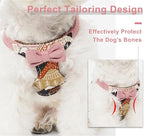 Puppytie No Pull Dog Harness with Multifunction Dog Leash,Soft Adjustable No Choke Escape Proof Pet Harness Vest for Medium Dogs,Suede Bow Pink,M