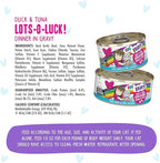 Weruva B.F.F. OMG - Best Feline Friend Oh My Gravy!, Lots-O-Luck! with Duck & Tuna in Gravy Cat Food, 5.5oz Can (Pack of 8)