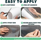 Anti Cat Scratch Furniture Protector, 12-Pack Couch Protector from Cat Claws – Heavy-Duty, Easy-to-Apply Scratching Deterrent and Shield for Sofa Corners, Walls, Doors- with 52 Twist Pins