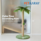 PETKARAY Cat Scratching Post, 36" Tall Palm Tree Cat Scratching Post, Sisal Cat Scratcher with Toy Ball for Indoor Kittens, Large Size